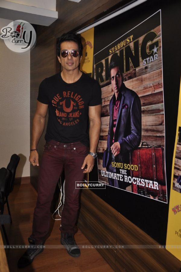 Sonu Sood poses for the media at the Launch of New Edition of Stardust Rising