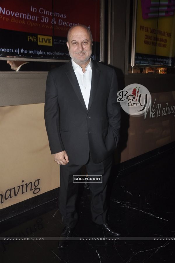Anupam Kher poses for the media at the Premier of The Shaukeens