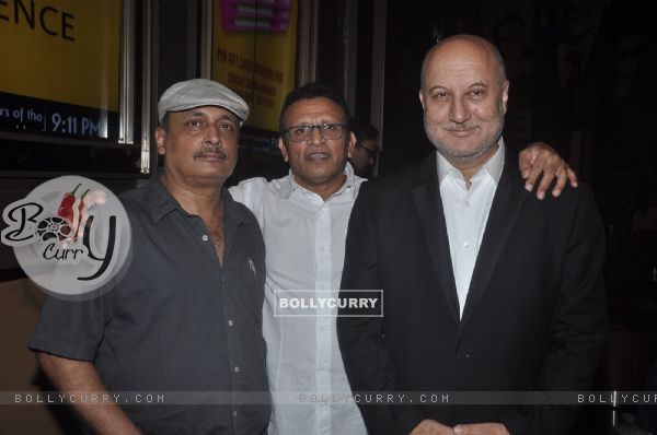 Anupam Kher, Piyush Mishra and Anu Kapoor pose at the Premier of The Shaukeens