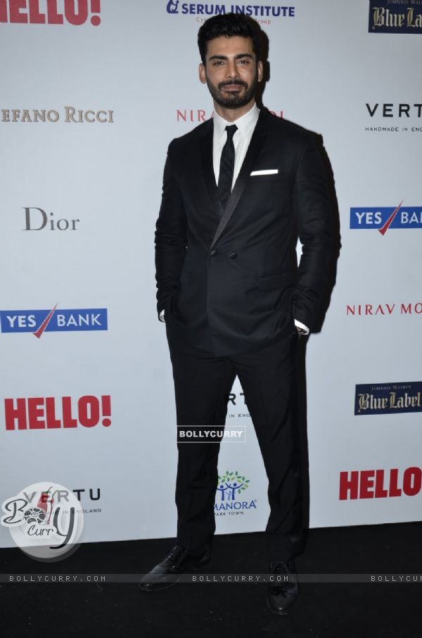 Fawad Khan poses for the media at Hello! Hall of Fame