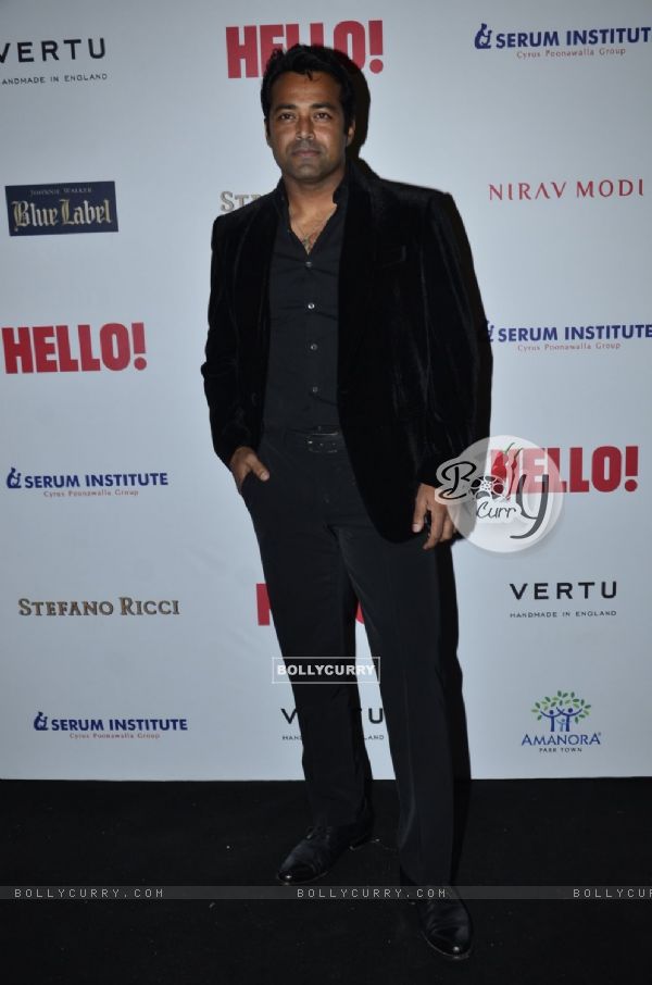 Leander Paes poses for the media at Hello! Hall of Fame