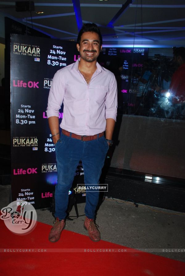 Rannvijay Singh poses for the media at the Launch of Pukaar - Call For The Hero