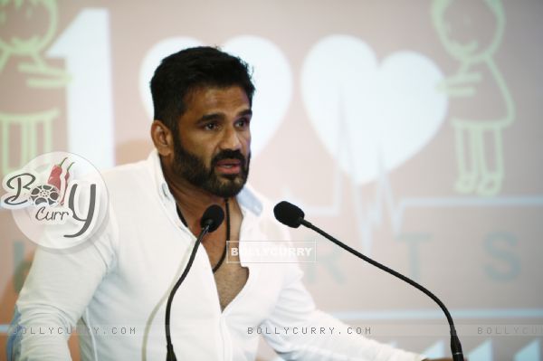 Suniel Shetty was seen at the Launch of '100 Heart' - A Social Initiative by CCL