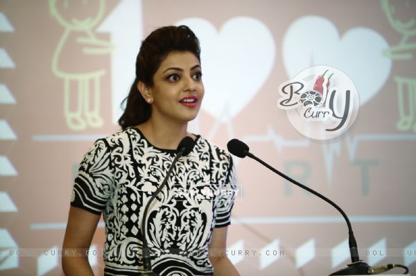 Kajal Aggarwal was seen at the Launch of '100 Heart' - A Social Initiative by CCL