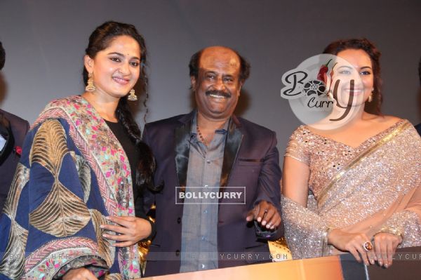 Rajinikanth & Sonakshi Sinha was at the Music Launch of Lingaa