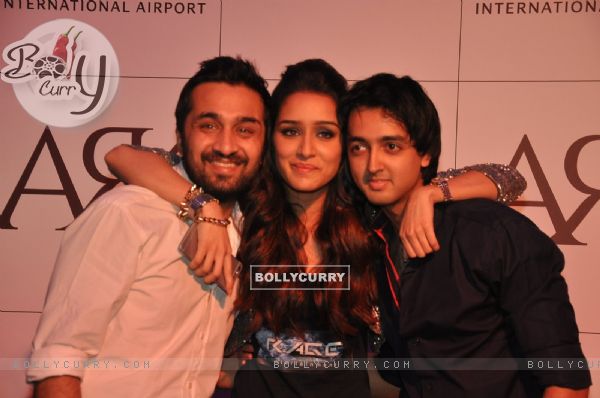 Shraddha Kapoor poses with her brother and a friend at Ark Lounge Launch