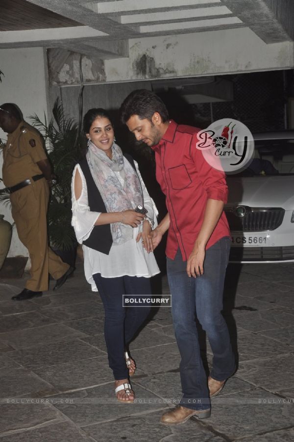 Riteish Deshmukh along with Genelia was snapped at Sonali Bendre's Marriage Anniversary