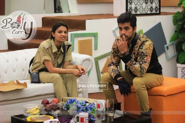 Gautam Gulati and Dimpy Ganguly Mahajan during the Rebellion Task in Bigg Boss 8