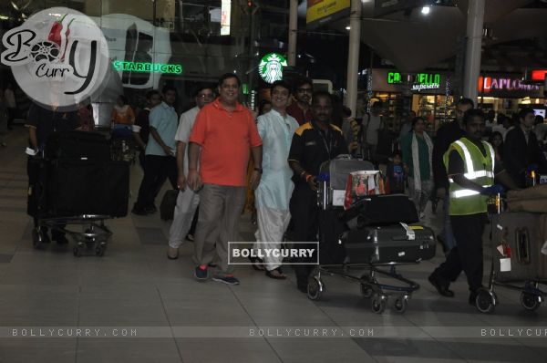 Sajid Nadiadwala and David Dhawan snapped at airport while returning from Arpita Khan's Wedding