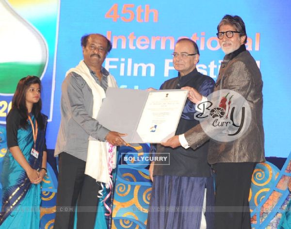 Amitabh Bachchan and Rajinikanth snapped at Goa Film Festival