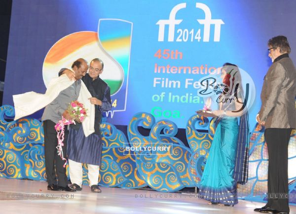 Rajinikanth felicitated at Goa Film Festival
