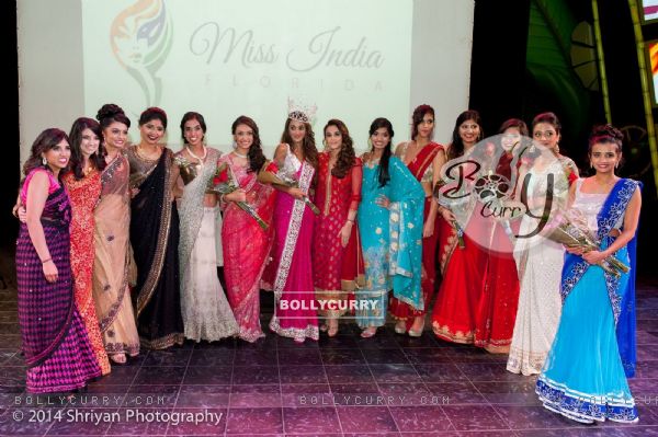 Preity Zinta poses with Miss India Florida Pageant Contestants