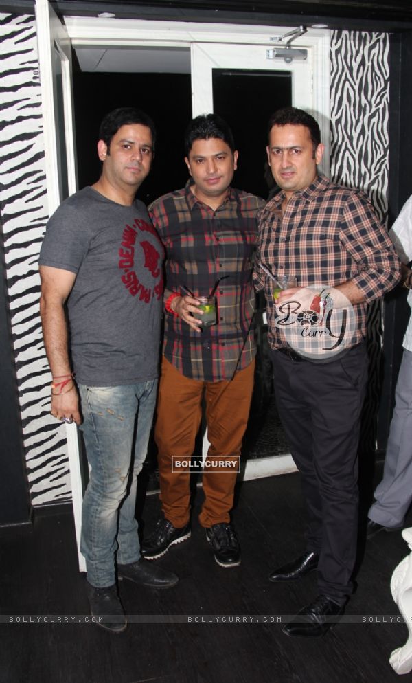 Bhushan Kumar poses with friends at Divya Khosla's Birthday Bash