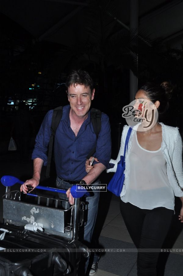 Ileana D'Cruz was snapped with a friend at Airport