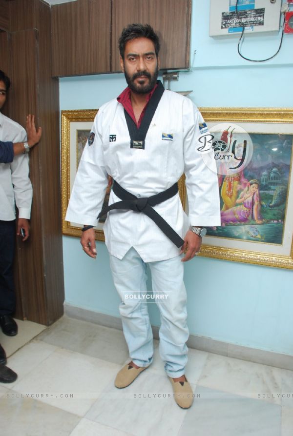 Ajay Devgn poses for the media at Taekwondo Felicitation Event (345899)