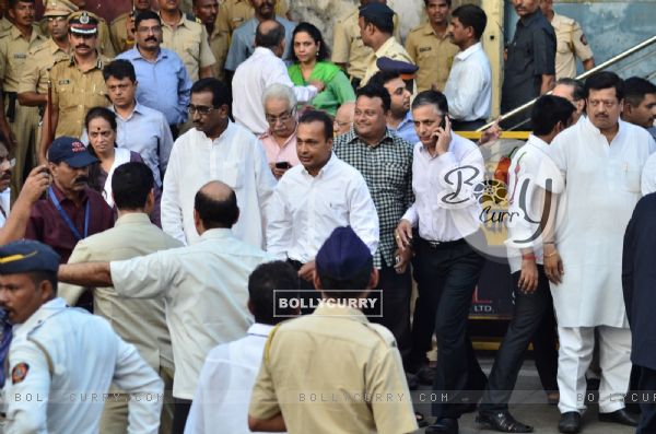 Anil Ambani was snapped at Murali Deora's Funeral