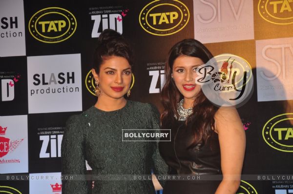 Priyanka Chopra poses with Mannara Chopra at the Music Launch of Zid (346217)