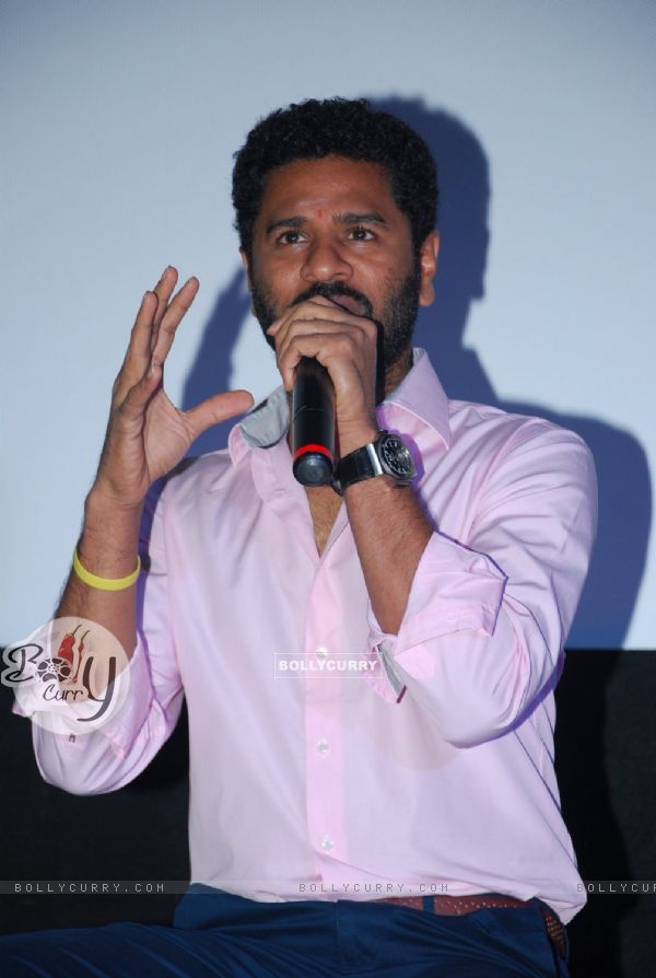 Prabhu Deva addressing the audience at the Song Launch of Action Jackson