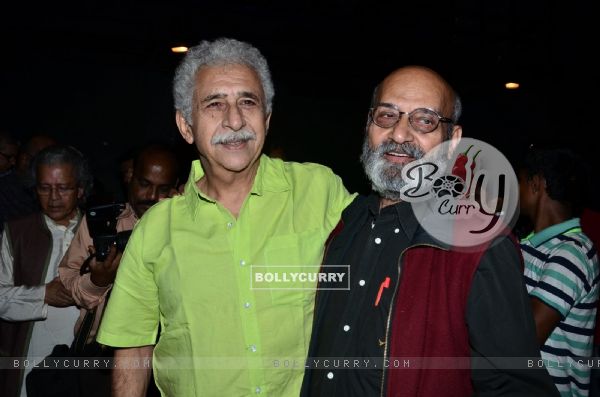 Naseeruddin Shah poses with a friend at the Launch of his Book