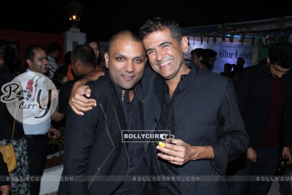 Gaurav Gupta poses with Mr. AD Singh at GQ India Bar Nights