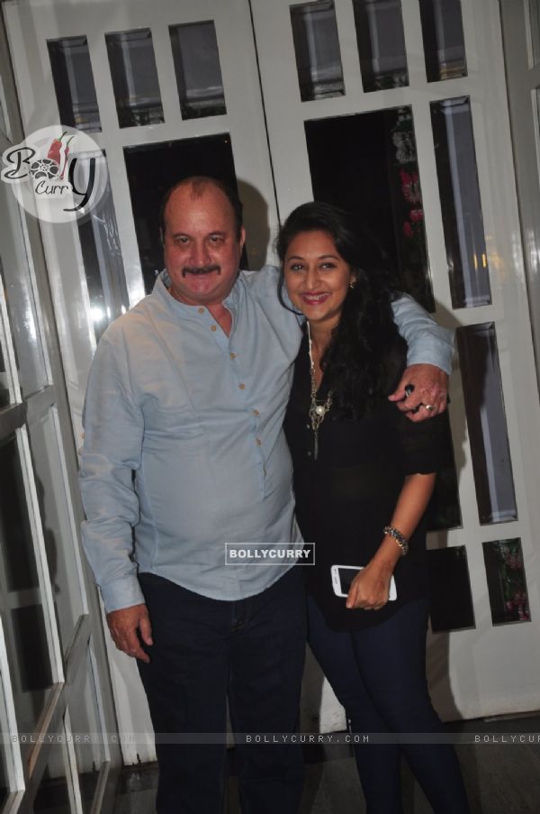 Raju Kher poses with a friend at the Success Bash of Doli Armaanon Ki