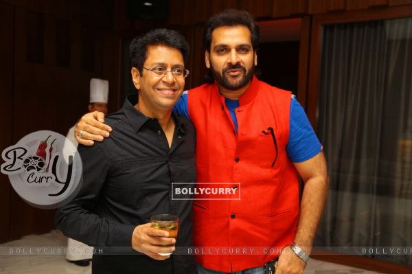 Anand Saxena poses with Shahbaaz Khan at his Birthday Bash