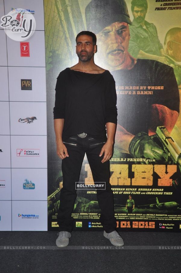 Akshay Kumar poses for the media at the Trailer Launch of BABY