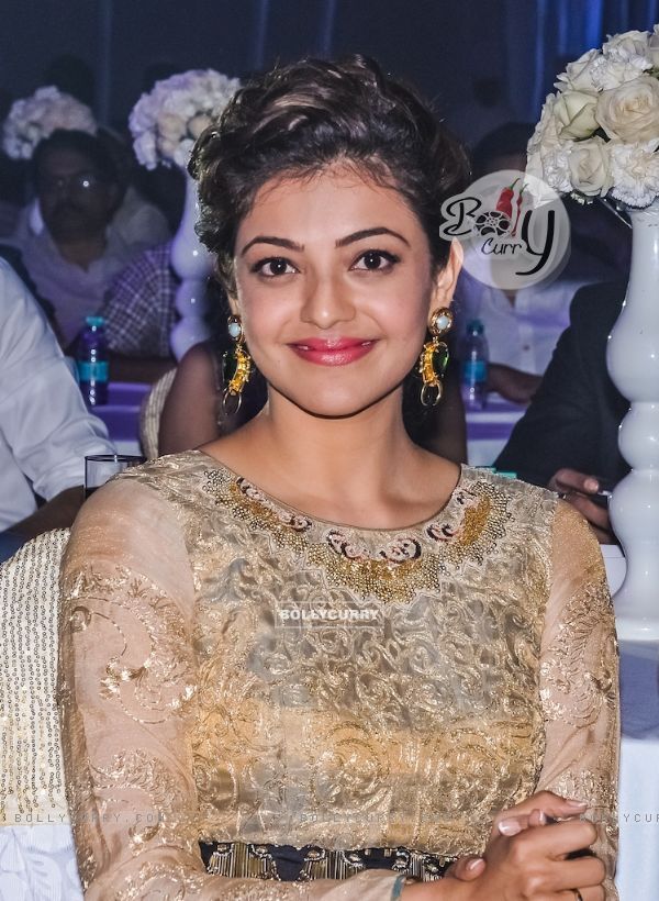 Kajal Aggarwal poses for the media at HudHud Relief Fundraising Campaign