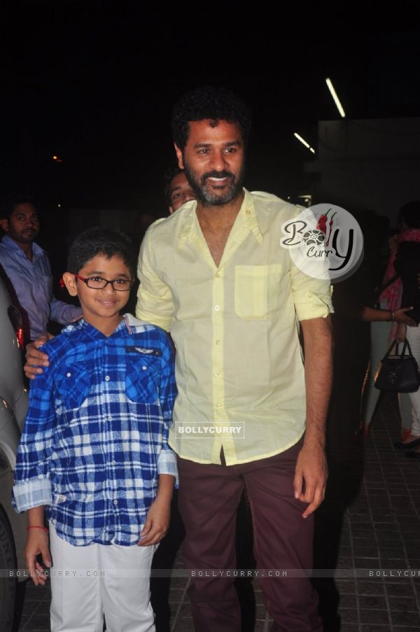 Prabhu Deva poses with his son at the Special Screening of Action Jackson (347378)