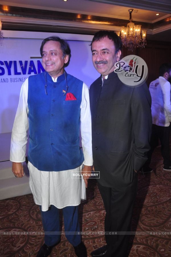 Rajkumar Hirani with Shashi Tharoor at The P.K. - Pennsylvania Meet