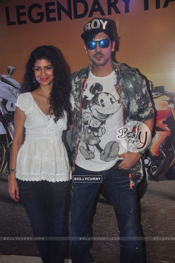 Zayed Khan and Tena Desae pose for the media at Autocar Show