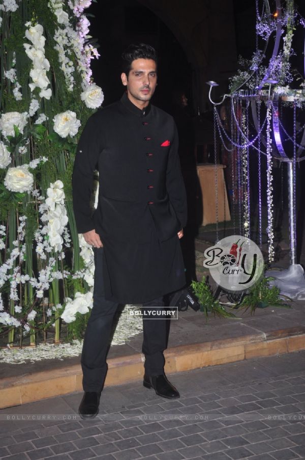 Zayed Khan poses for the media at the Sangeet Ceremony of Riddhi Malhotra and Tejas Talwalkar