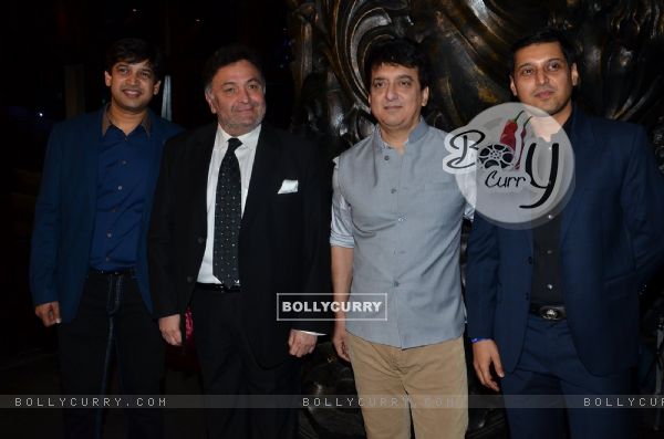 Sajid Nadiadwala poses with Rishi Kapoor and friends at his Film Launch