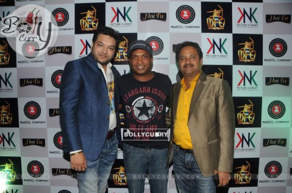 Ankit Saraswat poses with Sunil Pal and a friend at the Launch of his Debut Album