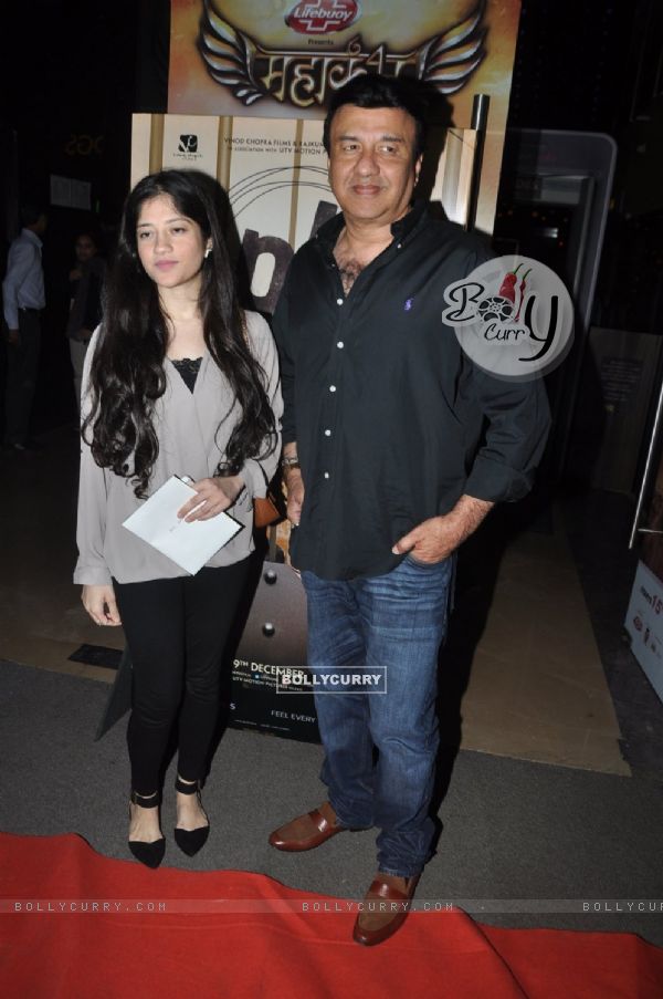 Anu Malik poses with a friend at the Special Screening of P.K. for the Cast and Crew