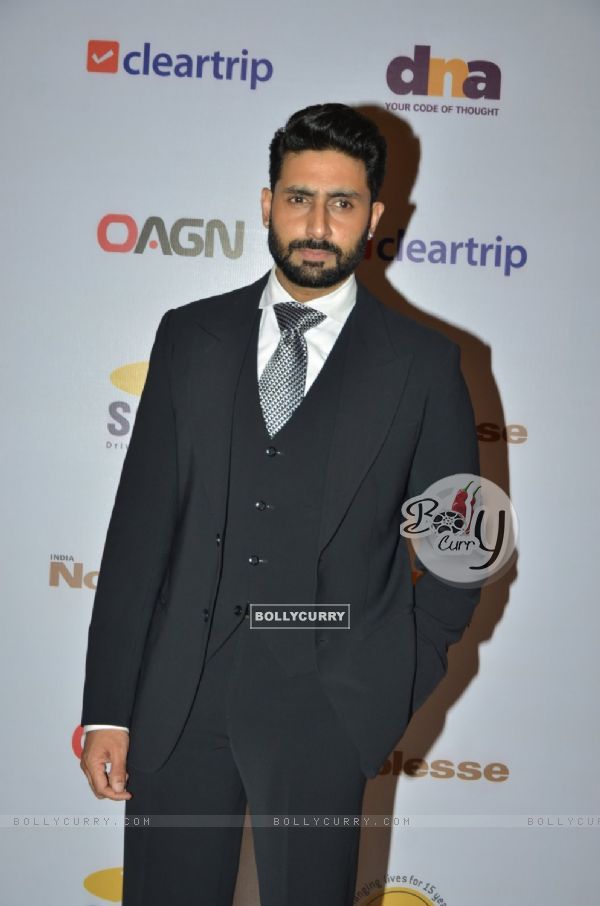 Abhishek Bachchan poses for the media at Magic Bus Charity Dinner