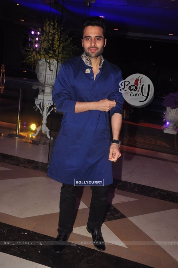 Jackky Bhagnani poses for the media at Uday and Shirin's Sangeet Ceremony