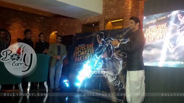 Sushant Singh Rajput was snapped at the Poster Launch of Detective Byomkesh Bakshy!