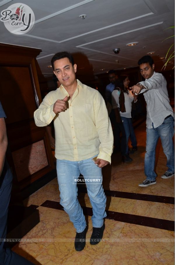 Aamir Khan was snapped at P.K. Contest Winners Meet