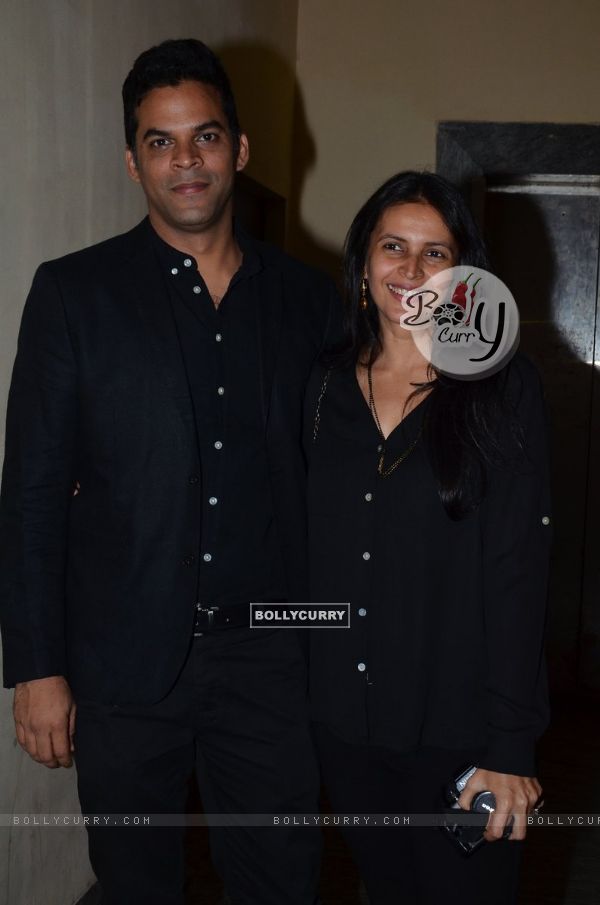 Vikramaditya Motwane was seen with his wife at the Premier of Ugly
