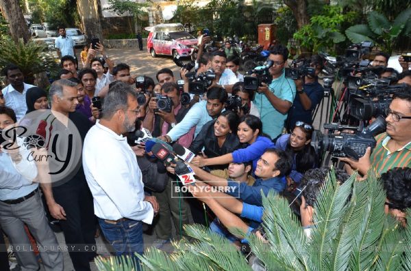 Sanjay Dutt was snapepd addressing the Media