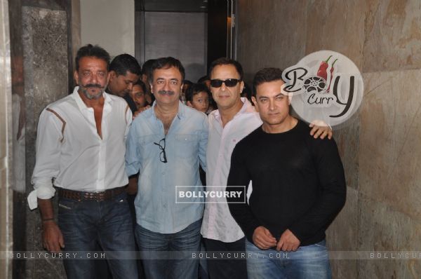 Team poses for the media at the Special Screening of P.K. for Sanjay Dutt (350143)