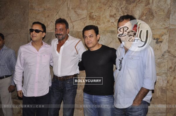 Team poses for the media at the Special Screening of P.K. for Sanjay Dutt (350145)