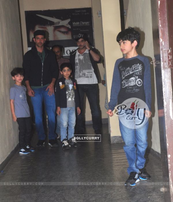 Zayed Khan and Hrithik Roshan Snapped with their children at PVR Cinemas