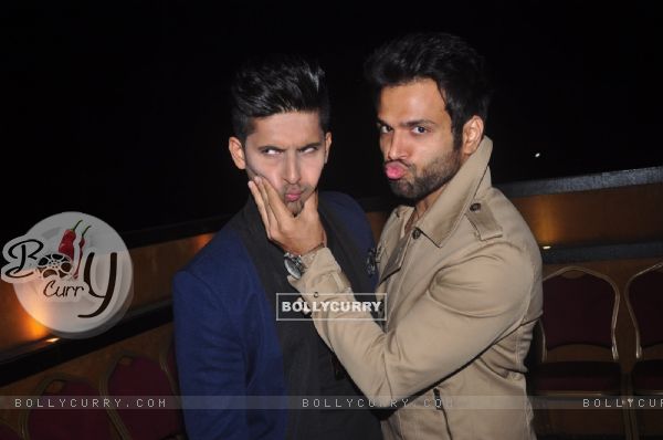 Ravi Dubey and Rithvik Dhanjani make funky face for the camera at the Birthday Bash