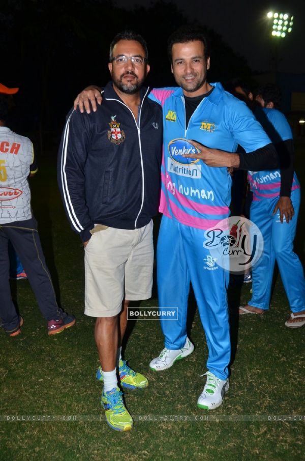 Rohit Roy poses with Apoorva Lakhia at CCL Practice Session