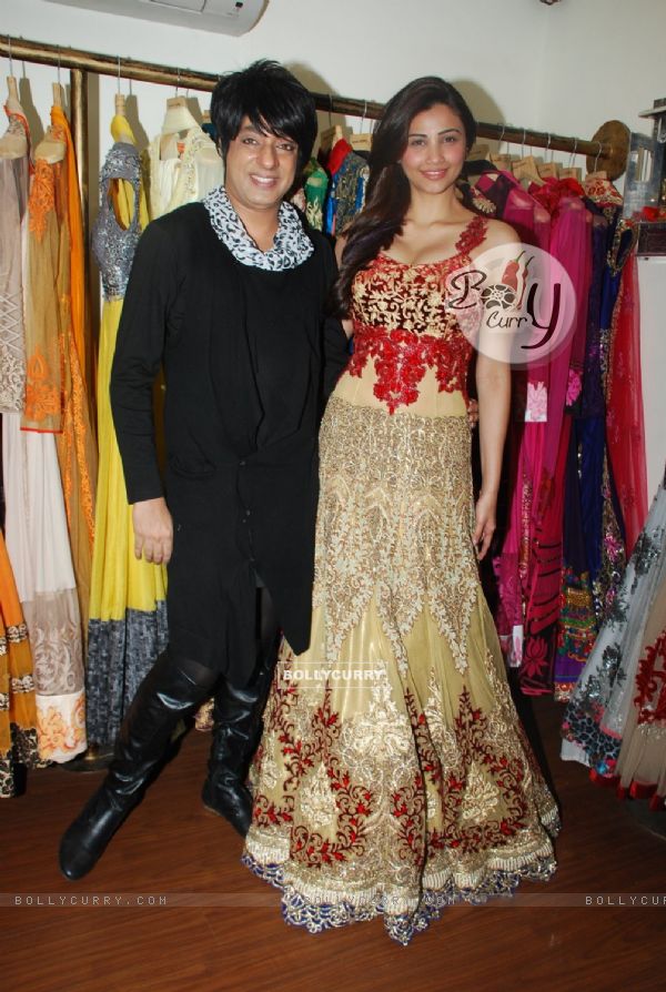 Daisy Shah and Rohhit Verma pose for the media at the New Collection Launch