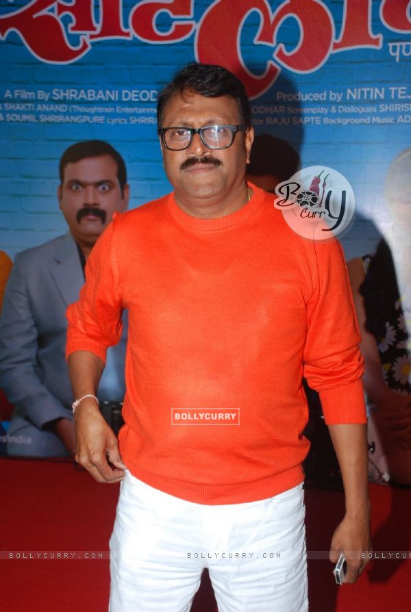 Vijay Patkar poses for the media at the Music Launch of Marathi Movie Sata Lota Pan Sagla Khota