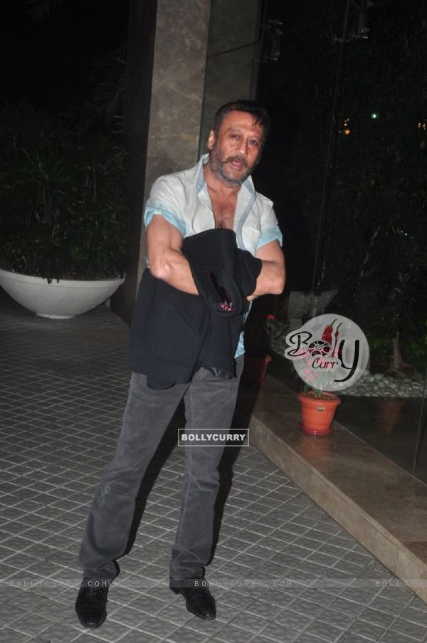 Jackie Shroff poses for the media at Farah Khan's Birthday Bash