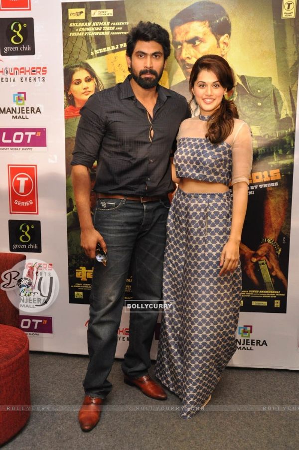 Rana Daggubati and Taapsee Pannu pose for the media at the Press Meet of BABY in Hyderabad (352495)